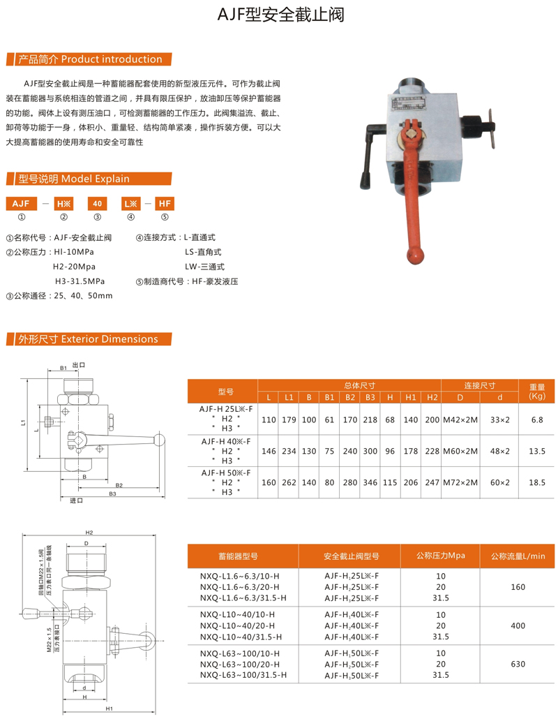AJF型安全截止阀