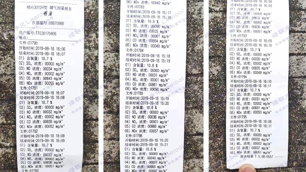 本项目烟气测量报表 本项目烟气测量报表